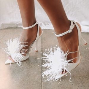 Lulus White Patent Feather Shoe